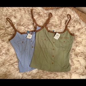 New Delia’s Military Tanks with Ruffle Trim Small